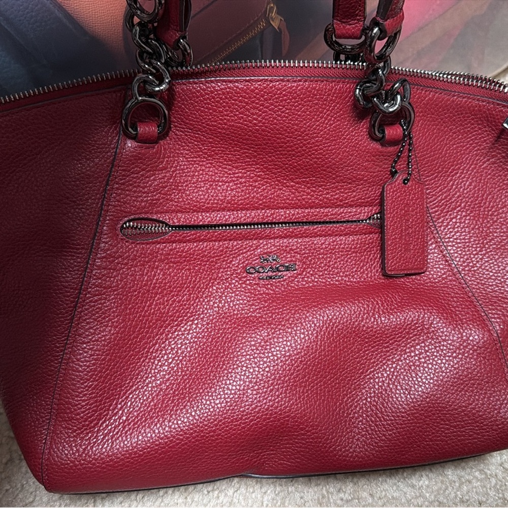 Coach Red Leather Shoulder Bag